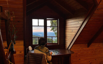 Open Studio – behind the scenes with Artist-in-Residence Dr Renata Buziak, Grooms Cottage at Binna Burra 2022